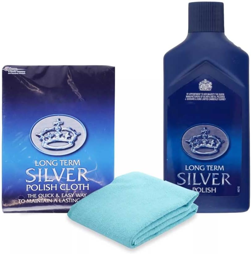 Silver Polish Cloth and Long Term Silver Polish Cleaner 125ml kit