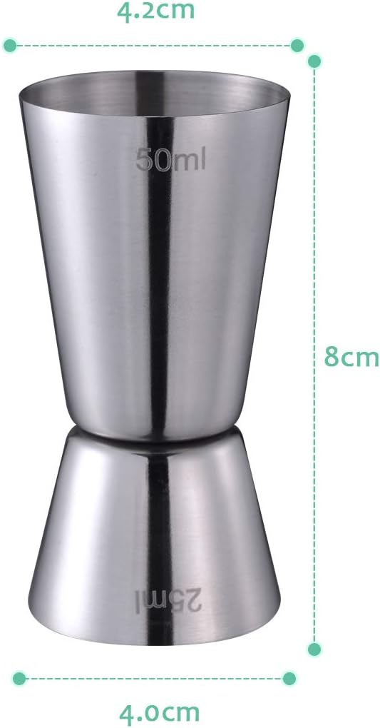 Pubiao + 26 Ounce 750ml, Cocktail Shakers Stainless Steel Cocktail Shaker  Built-in Bartender Strainer with Measuring Cups 15/30 ml Drink Bar Set  Accessories