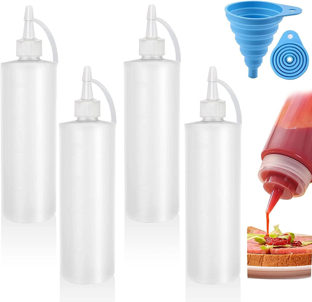 Squeeze Squirt Condiment Bottles with Twist On Cap Lids are Perfect for  Condiments Oil Icing Liquids