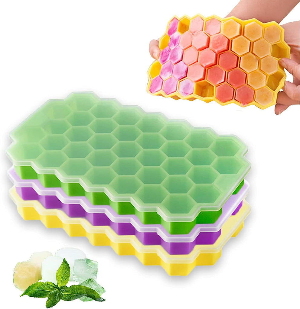 Morfone Silicone Ice Cube Trays 3 Pack with Removable Lid Easy-Release  Flexible Ice Molds 24 Cubes per Tray for Cocktail, Whiskey, Baby Food