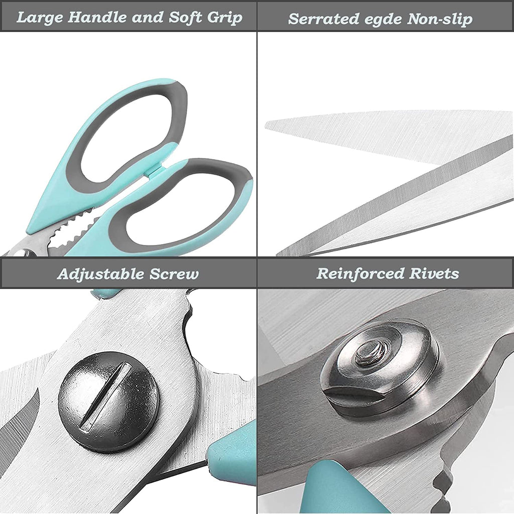 Cutacut Kitchen Scissors Stainless Steel Sharp Blades with TPR