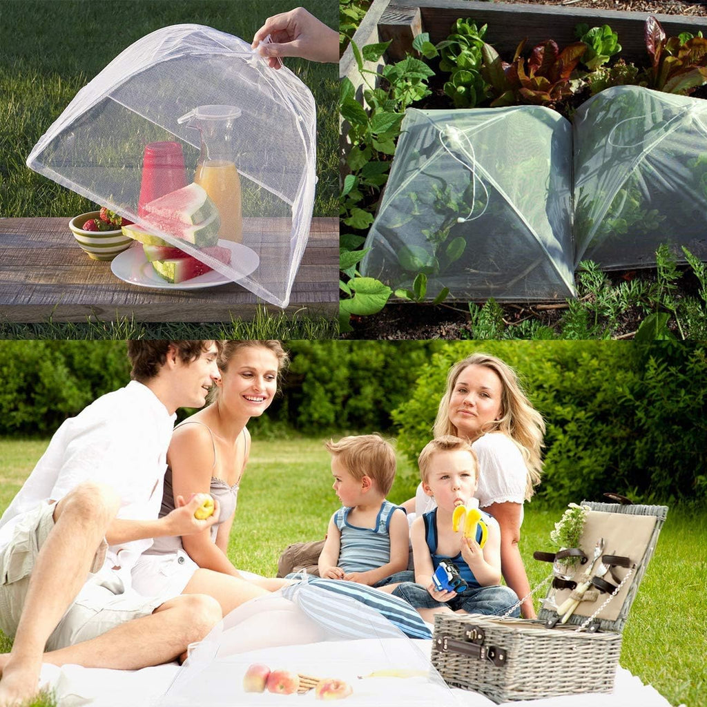 Onarway 3 Pack Food Covers 14 Inch Pop-Up Encrypted Mesh Plate Serving  Tents, Fine Net Screen Umbrella for Outdoors, Parties, Picnics, BBQs,  Reusable
