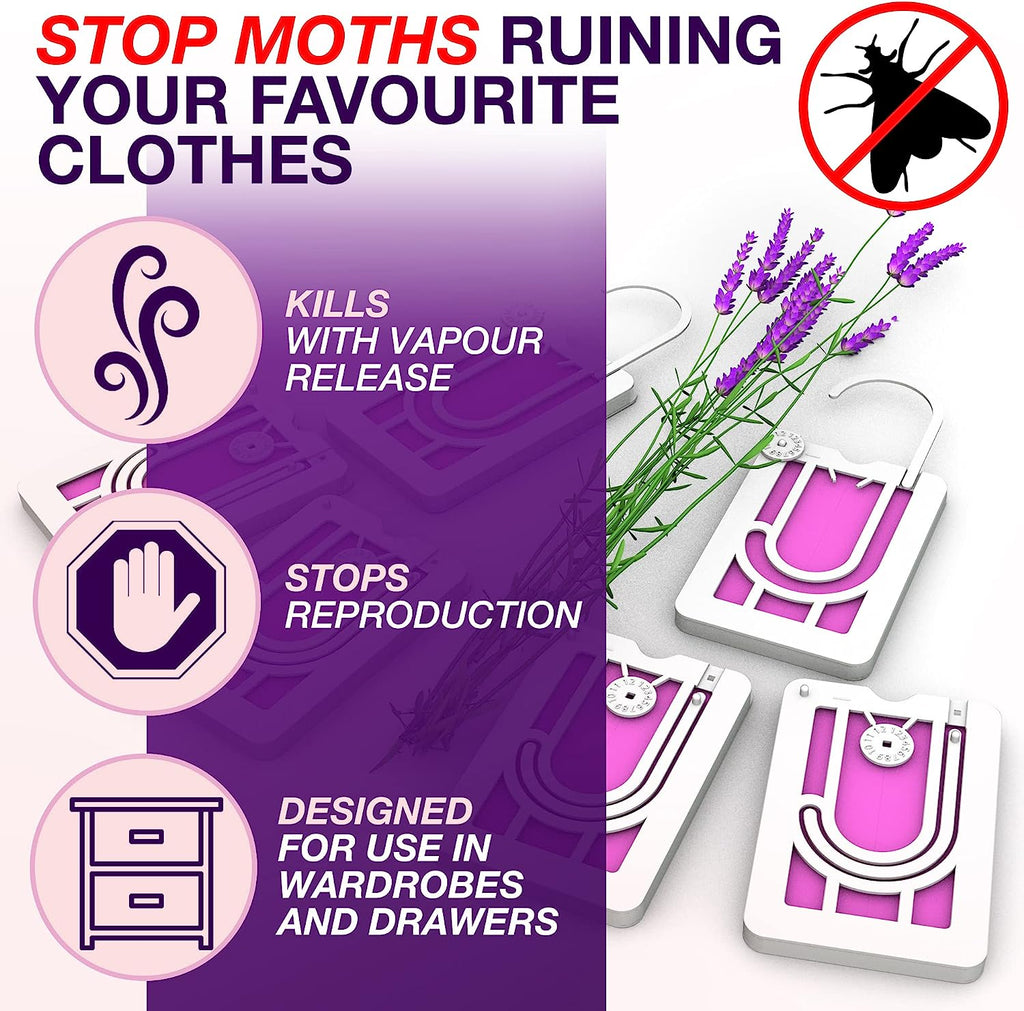Aviro Moth Repellent for Wardrobes 6 Moth Killer Hangers with Natura