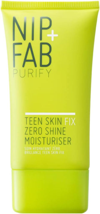 Nip + Fab Teen Skin Fix Zero Shine Face Moisturizer with Niacinamide and Antioxidant Wasabi Extract, Shine Free Mattifying Facial Cream for Oil Control Prevent Breakouts Even Skin Tone, 40 ml