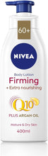 NIVEA Firming Body Lotion Q10 + Argan Oil (400 ml), Nourishing Firming Cream with Q10 and Argan Oil, NIVEA Moisturising Cream for Firm Skin