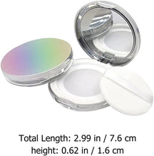 HEALLILY 2Pcs Empty Refillable Loose Powder Container Compact Makeup Powder Box with Powder Puff and Mirror Ultra- thin Loose Powder Sub- packing Case