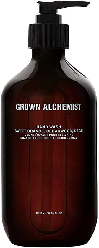 Grown Alchemist Hand Wash: Sweet Orange, Cedarwood, Sage - Soothing Hand Cleanser Hydrates Sensitive or Irritated Skin - Potent Blend of Natural Bioactives to Nourish and Moisturise - 500mL