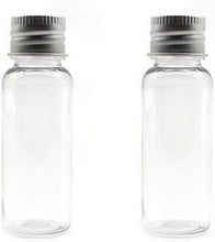 12PCS 30ml 1 oz Clear Empty Plastic Sample Bottle Pot Vial With Aluminum Cap Container For Lotion Shower Gel Comestic Makeup Smaple Emollient