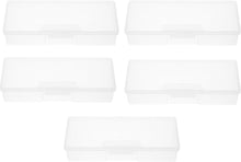 Lurrose 5pcs Clear Storage Box Nail Art Pens Nail Brush Container Case Manicure Nail Tools Storage Box White