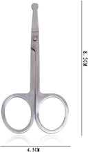 KALLORY Professional Nose Hair Scissors, Stainless Steel Curved Eyebrow Scissors Manicure Scissors with Rounded Tip for Facial Hair,Nose Hair,Ear Hair,Eyebrow and Nail, 2 Pack