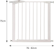 Munchkin Stair Gate Maxi Secure Toddler & Baby Gate 76-82cm extends up to 117cm with separately sold extensions  Pressure Fit Baby Safety & Dog Gate for Doorways  No-Screw Install Child Gate, White