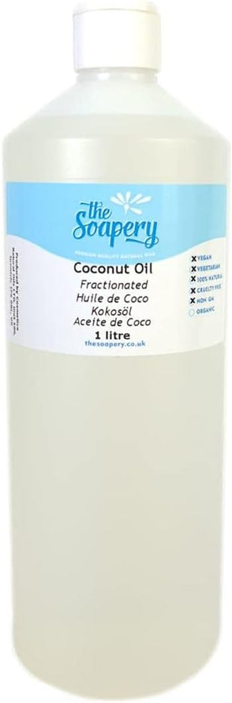 Fractionated Coconut Oil 1 litre - 100% Pure and Natural Carrier Oil for Skin and Hair Treatments