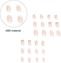 24 Pcs False Nails French Style Nail Stickers Detachable Press on Nails for Women and Beauty Girls