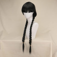 Long Black Braided Wig for Big Girls Women Gothic High Heat Resistant for Costume Halloween Party over 14 Years