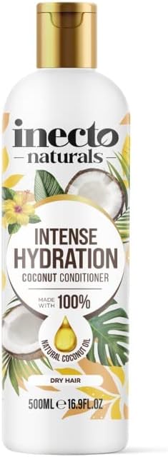 Inecto Natural Coconut Conditioner 500ml, Super-Creamy Infused with Pure Organic Coconut Oil, Silky Smooth Relief, Hydrated Hair