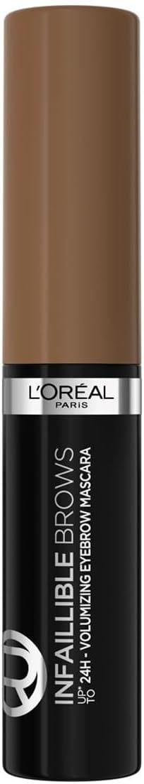 L'Oral Paris Volumising Brow Mascara, Longwear Brow Gel for Fuller Looking Eyebrows, Up To 24 Hours Wear, Water Resistant, Infallible Brows, 5 ml, Shade: 5.0 Light Brunette