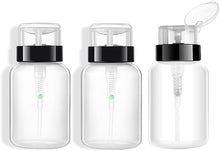 3PCS 200ML/6.8oz Big Empty Refill Clear Plastic Push Down Pump Dispenser Vial Bottles Cosmetic Storage Container with Flip Cap Travel Packing Jars for Make-up Water Toner Nail Polish Remover Liquid