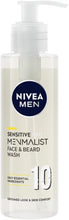 Nivea Men Sensitive Pro Menmalist Face and Beard Wash, Cleansing Men's Face Wash, 10 Essential Ingredients to Gently Remove Dirt and Oils, 200 ml