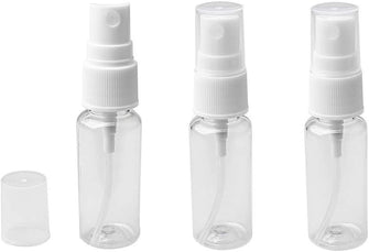 kuou 3 pcs Spray Bottle Set, 20ML Transparent Fine Mist Sprayer Bottles Plastic Empty Refillable Atomiser with Flip Caps-BPA Free PET Plastic,Holiday Travel Bottle,White