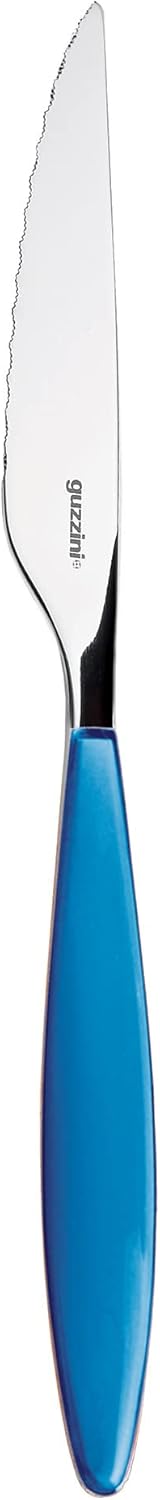 Guzzini 2300 Cutlery, ABS,SAN, 304 (18/10), Stainless Steel AISI 420 (Knife), Mediterranean Blue, 22.5 cm