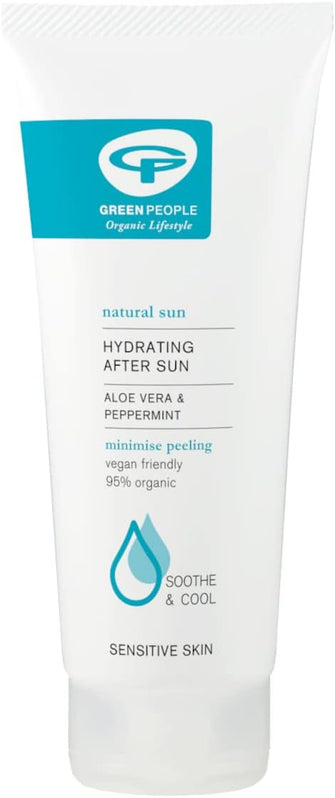 Green People Hydrating After Sun 200ml  Natural, Organic After Sun Lotion  Hydrating Body Cream to Prolong Tan  Featuring Soothing Aloe Vera, Cooling Mint & Calming Chamomile  Vegan, Cruelty Free