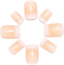 Handcess Square Glossy False Nails Short Gradient Press on Nails Acrylic Fake Nails Stick on Nail for Women and Girls(24Pcs)