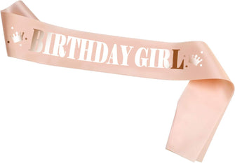 Konsait Rose Gold Birthday Sash Birthday Girl Satin Sash Party Favour Birthday Gift Birthday Accessories for Girls Woman, One Size