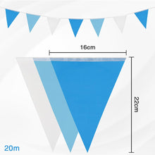 DOJoykey 66ft Bunting Banner, Blue White Bunting Flags Polyester Fabric Bunting Garland 52pcs Waterproof Flags Reusable Bunting for Mothers Day Home Outdoor Birthday Wedding Party Decoration