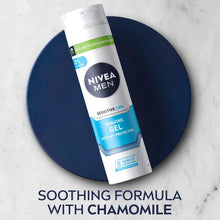 NIVEA MEN Sensitive Cooling Shaving Gel(200 ml), Alcohol-Free Cool Sensitive Skin Shaving Gel, Gentle Shave Gel for Men, Shaving Gel for Irritated Skin (Pack of 6)
