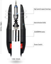 DiiDa Professional Electric Manicure Drill Set Acrylic Nail Gel Polish Remover Electric Nail Files Pedicure Kit with [100pcs Sand Rings+1 Powder Brush]