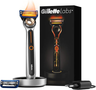 Gillette Labs Heated Men's Razor + 1 Razor Blade Refill, FlexDisc Technology, 100% Waterproof, Gifts for Men, 2 Pin UK Plug