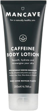 ManCave Caffeine Body Lotion 200ml for Men, Revives Dry and Dull Skin with Caffeine, Shea Butter and Olive Oil, Natural Formulation, Dermatologically Tested, Vegan Friendly, Made in England