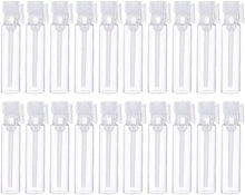 FRCOLOR Refillable Sample Perfume Bottles, 1ml Glass Vial Containers Mini Clear Glass Bottles Travel Perfume Bottle for Aromatherapy, Essential Oil, Fragrance and Liquid, 100pcs