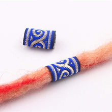 Lurrose 12pcs Dreadlock Beads Hair Cuffs Hollow Cloth Hair Braid Rings Ethnic Decorative Hair Accessories for Woman Man