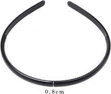 4 pcs Plastic Headband, Black Headbands Thin Teeth Skinny Hairbands, Soft Non Slip Outdoor Sports Hair Bands for Mens Women's Girls (8mm Wide)