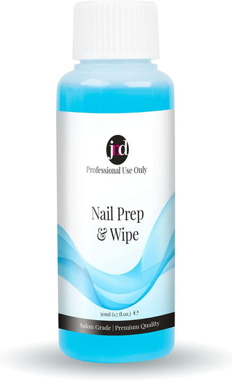 JND Nail Prep & Gel Polish Wipe Sticky Residue Remover Cleaner, UVLED Gel Polish Preparation (Sanitises Nail Plate) and Finisher (Removes Tacky Layer) 50ml