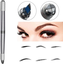 Pinkiou Eyebrow Tattoo Pen Microblading Pen 3 in 1 Permanent Makeup Manual Tattoo Tool (Silver)