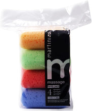 MartiniSPA Coloured Massage Soft Square Sponges, Family Size, 37 g, Pack of 4