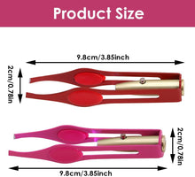 2 Pieces Eyebrow Tweezers with Light Hair Removal Lighted Tweezers Makeup Tweezers with Light Tools for Women Men