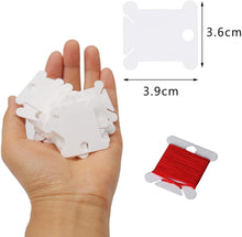 Lanjue 200pcs Plastic Floss Bobbins Cross Stitch Embroidery Cotton Thread for Craft DIY Embroidery Sewing Thread Storage