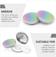 HEALLILY 2Pcs Empty Refillable Loose Powder Container Compact Makeup Powder Box with Powder Puff and Mirror Ultra- thin Loose Powder Sub- packing Case