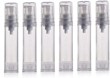 10ml/0.3oz Airless Pump Bottle - Empty Refillable Airless Vacuum Pump Cream Lotion Bottle Travel Bottles Toiletries Liquid Container DIY Beauty Tool for Cosmetic Make-up Pack of 6 (Clear)