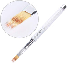 LWBTOSEE 2pc Nail Ombre Brush Nail Art Painting Pen Brush UV Gel Polish Gradient Color Rhinestone Crystal Acrylic Nail Drawing Pen (Black&White)