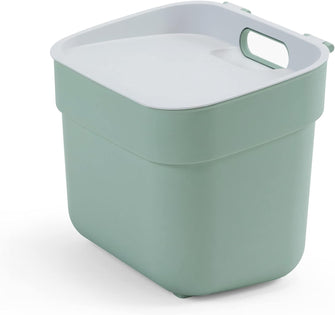 Curver Ready to Collect 100% Recycled 5L Kitchen Accessories Recycling Lift Top Bin Green with Light Grey Lid