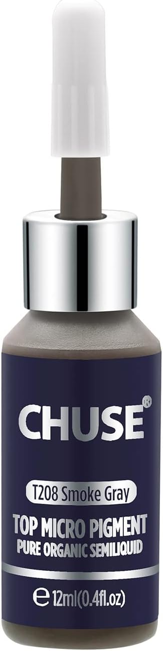 CHUSE T208 Microblading Micro Pigment Permanent Makeup Tattoo Ink Smoke Gray Cosmetic Color Passed SGS,DermaTest 12ml (0.4fl.oz)