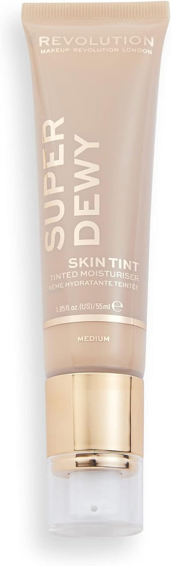 Makeup Revolution Superdewy Tinted Moisturiser, Light Coverage, Dewy Finish, Medium, 55ml