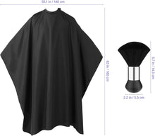 FRCOLOR Barber Cape Salon Cape Hairdressing Apron Black Long Hair Cutting Gown, Neck Duster Brush Included - 55" x 63"