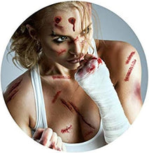 3D Zombie Scar Tattoos Fake Scars Bloody Costume Makeup Halloween Decoration Horror Wound Scary Blood Injury Sticker Halloween Party Decorations.