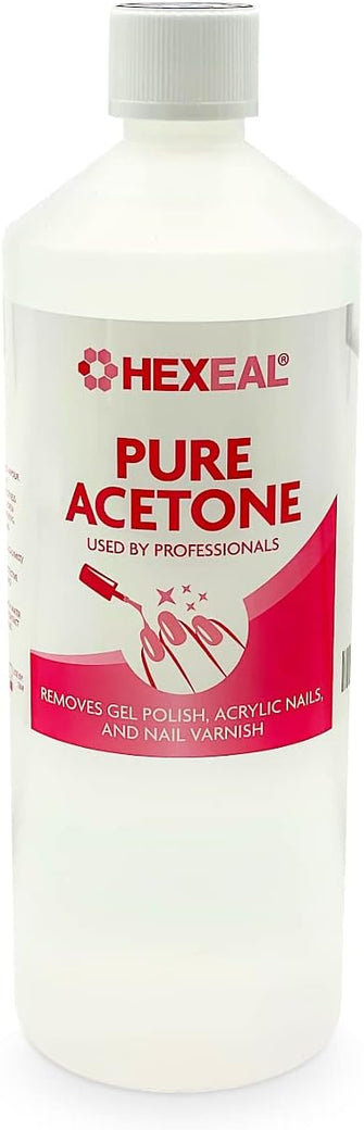 Hexeal ACETONE 99.5%  1L  Professional Nail Polish Remover  Gel Soak Off, Acrylic, Varnish Remover