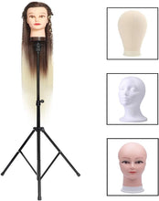 Mannequin Head Stand, DanseeMeibr Plus Adjustable Wig Stand Tripod (32.8-53.5Inch) Metal Wig Head Stand Head Stand for Hairdressing Training Canvas Head with Carry Bag